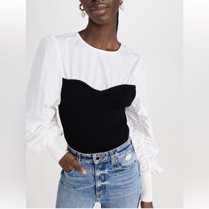 En Saison Mixed Media Blouse NWT